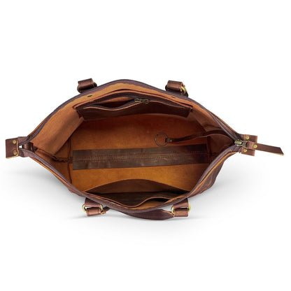 Crossbody Leather Tote - Saddle Brown - Accessories image 6