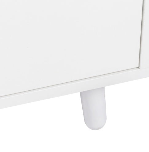 63W Large Kitchen Hutch Cabinet, Freestanding Pantry Cabinets Storage Kitchen Cupboard With 4 Doors, 4 Drawers & Microwave Shelf, White - Kitchen & Dining image 5