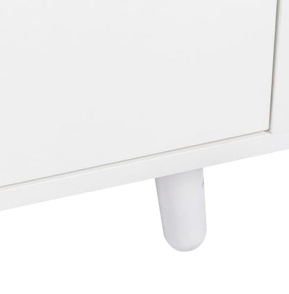 63W Large Kitchen Hutch Cabinet, Freestanding Pantry Cabinets Storage Kitchen Cupboard With 4 Doors, 4 Drawers & Microwave Shelf, White - Kitchen & Dining image 5