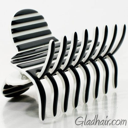 Hand Made Stripe Black and White Hair Claw - Beauty image 2