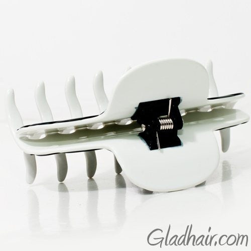 Hand Made Stripe Black and White Hair Claw - Beauty image 3