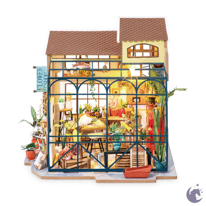 Emily's Flower Shop | Robotime DG145 DIY 1:24 Dollhouse Miniatures Kit - Furniture image 2