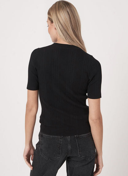 Short Sleeve Rib-Knit Top - Misc image 3