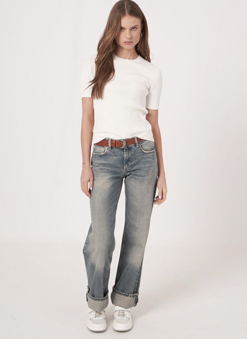 Short Sleeve Rib-Knit Top - Misc image 6