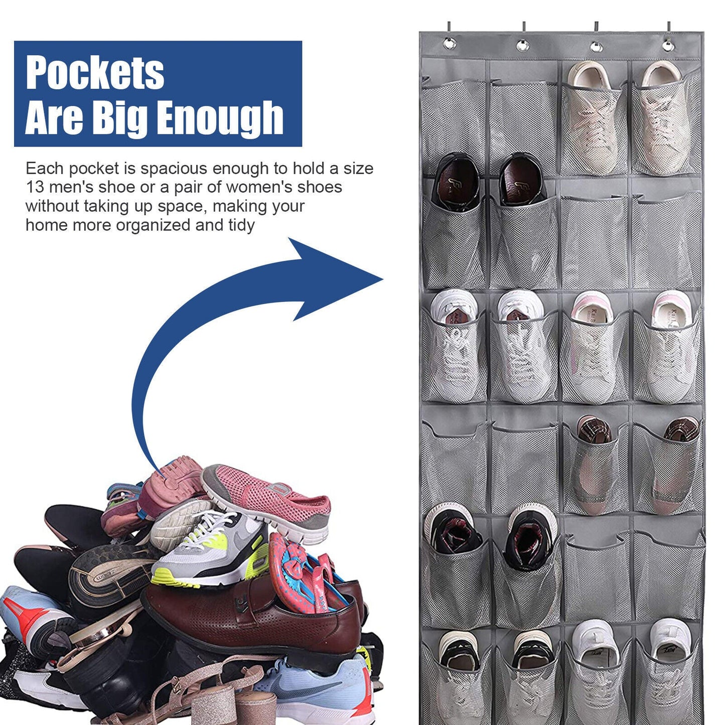BlushBees® Hanging 28 Pockets Organiser, Perfect for Shoes or Other Small Items Storage - Misc image 7