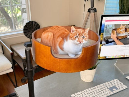 Desk Cat Nest Bed - Purrfect Accessory for Cat Lover's Workspace - Furniture image 8