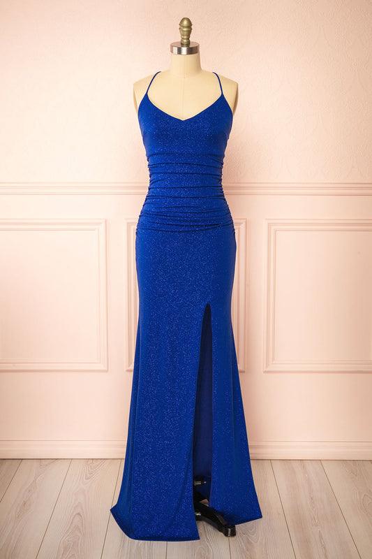 Samira Blue | Sparkly Mermaid Maxi Dress with Slit - Misc image 1