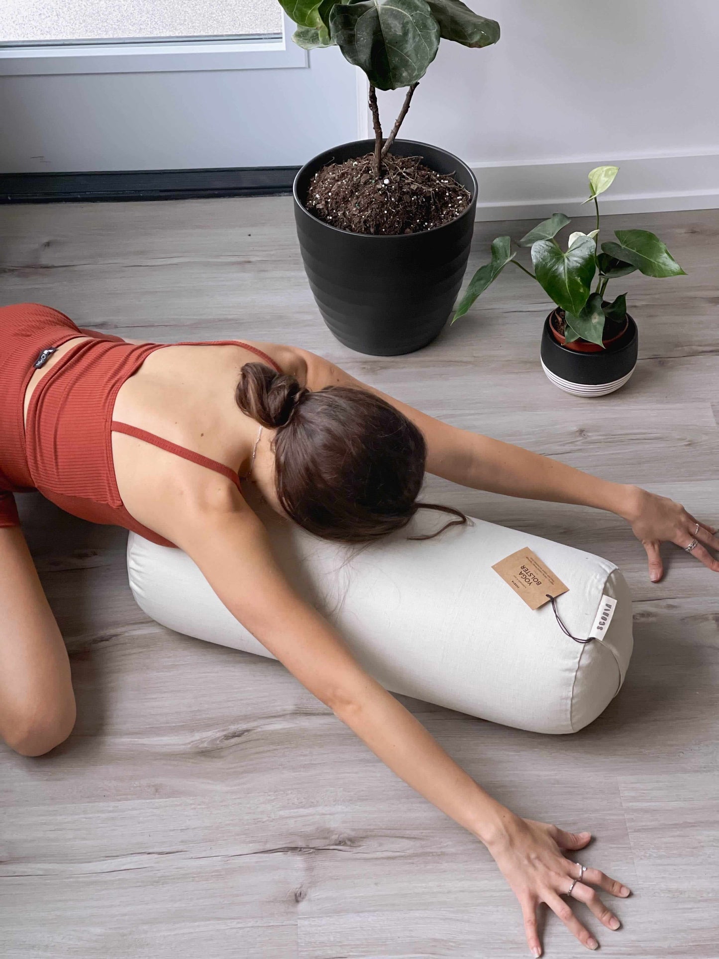 Natural & Organic Yoga Bolster | Sandy White - Furniture image 2
