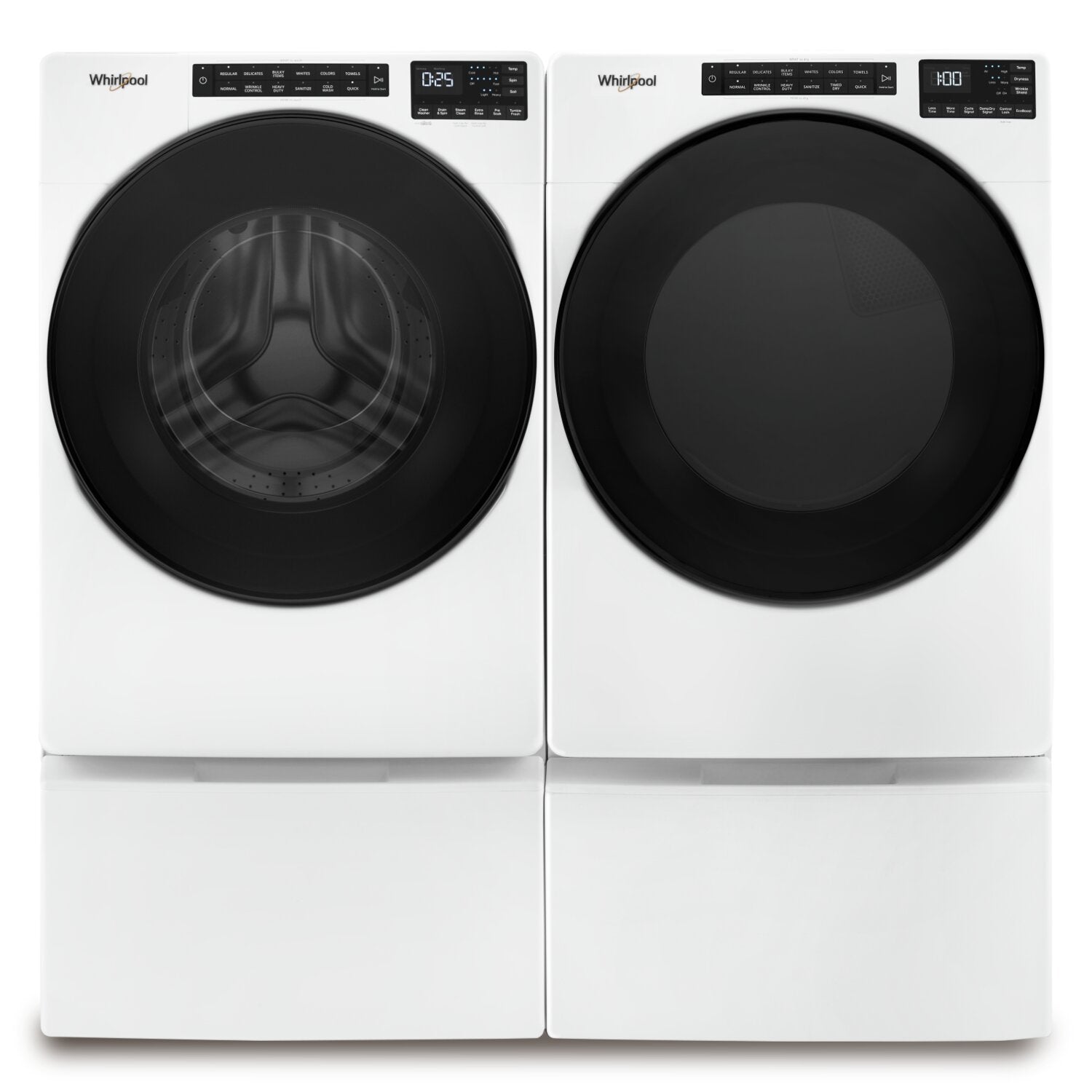 Whirlpool 5.2 Cu. Ft. Front-Load Washer and 7.4 Cu. Ft. Electric Dryer - White - Misc image 3