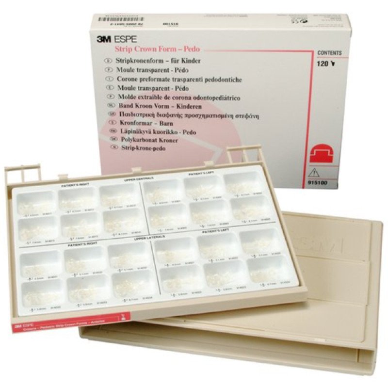 3M Unitek PEDO Strip-Off Crown Assorted Size Anterior Set 120/Bx  #915100 - Kitchen & Dining image 1