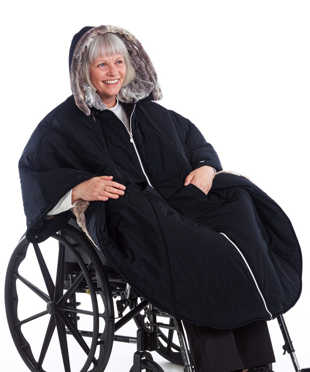 Unisex Luxurious Fur-Lined Winter Wheelchair Cape - Misc image 13