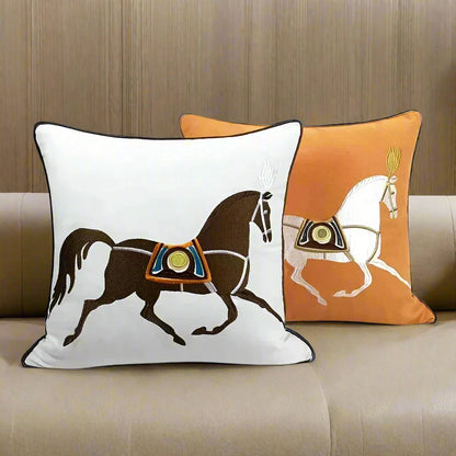 Noble Steed Embroidered Pillow Covers - Home Decor image 4