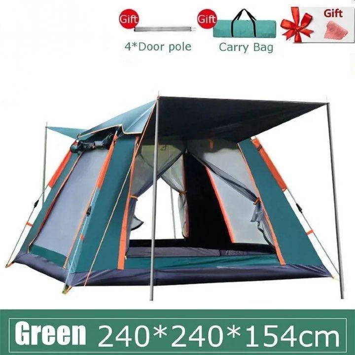 Family Camping Tent - Automatic Setup, Waterproof, All Seasons, Ideal for Camping, Beach, Hiking (3-4 & 5-6 Person Sizes) with Carrying Bag - Misc image 1
