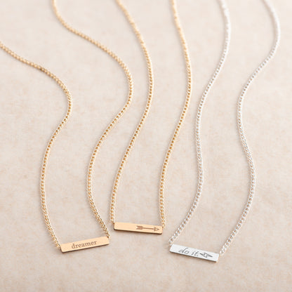 Tiny Bar Necklace w/ Curb Chain - Jewelry image 3