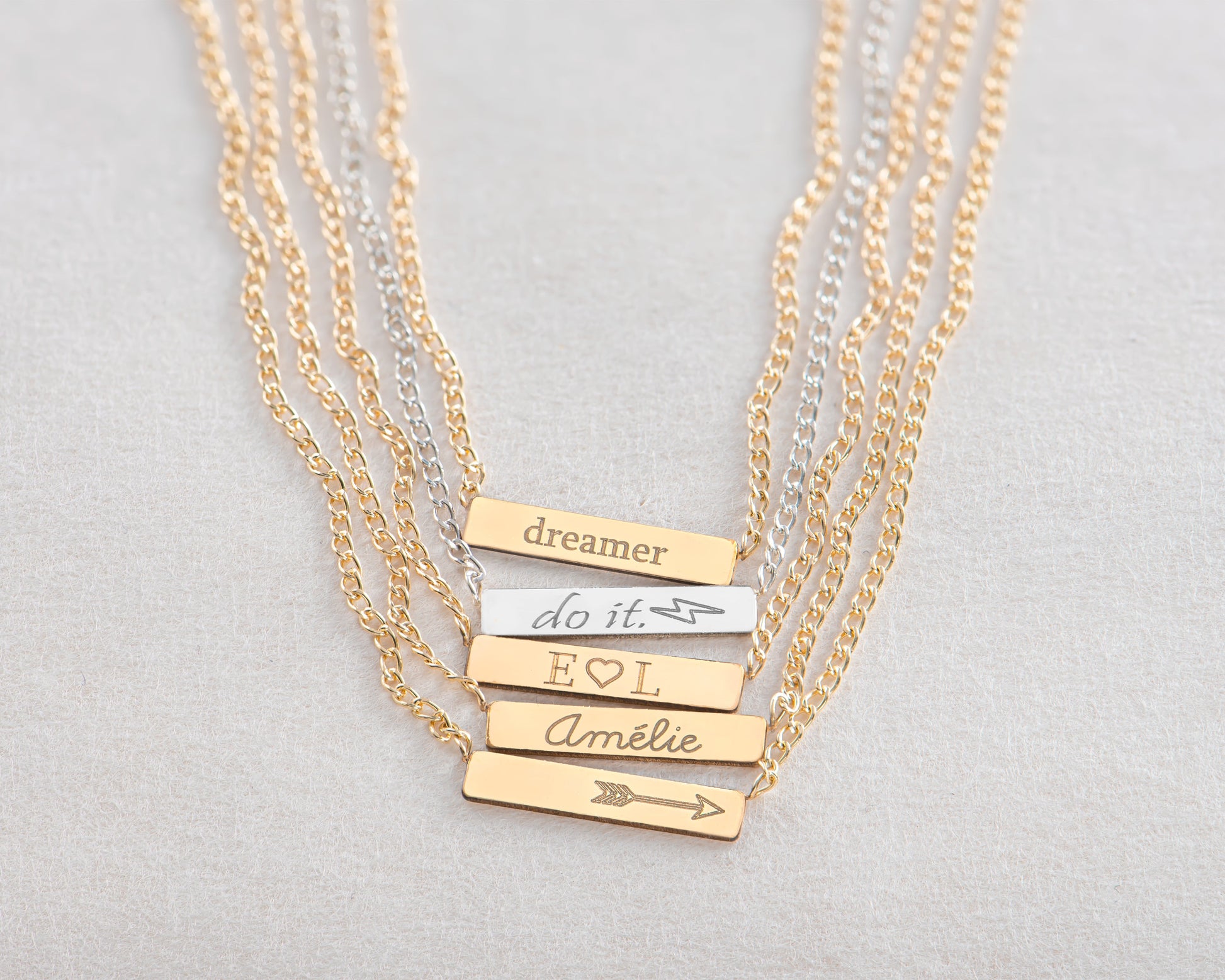 Tiny Bar Necklace w/ Curb Chain - Jewelry image 5