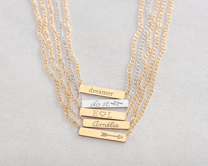 Tiny Bar Necklace w/ Curb Chain - Jewelry image 5