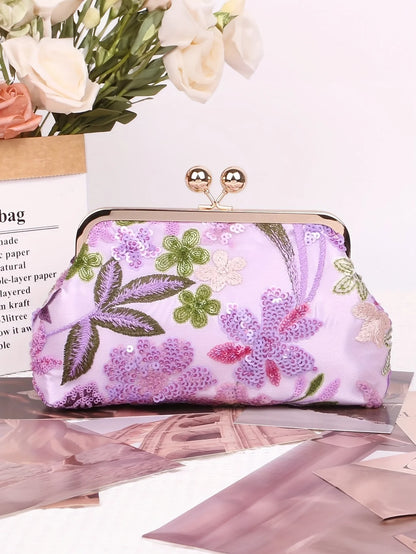 Elegant Vintage Evening Purse with Sequin Embroidery - Jewelry image 1